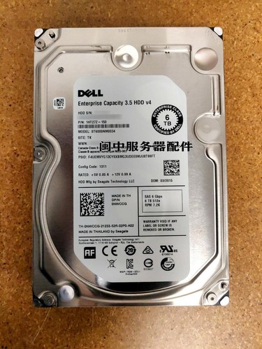 For DELL MD1200 MD1400 MD3000 Hard Drive 6T 7.2K 3.5 inch SAS RHVWG - Afbeelding 3 van 4