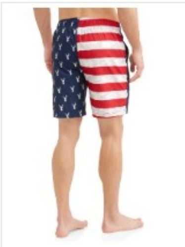 Baúl de baño para hombre Board Shorts Bandera Americana Cabeza de ciervo Camuflado 2XL - Imagen 3 de 3