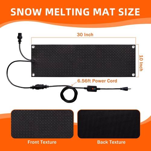 Snow Melting Mats Outdoor 10 x 30,Anti-Slip Electric Snow Heated Walkway Mats... - Picture 2 of 7