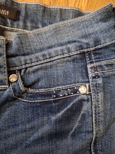 White House Black Market Flap Pockets Rhinestones Ankle High Rise Blue Jeans 00 - Picture 4 of 16