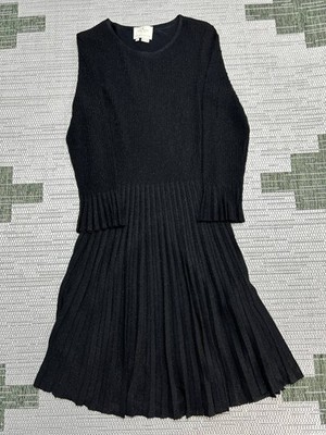 Kate Spade New York Fit And Flare Dress Womens Small Black Round Neck  Textured | eBay