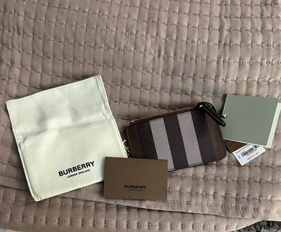 Burberry Dark Birch Brown Kelbrook Zip Coin Purse Card Holder | eBay