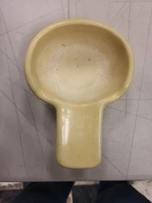 Vintage Ceramic Spoon Rest Yellow Kitchen Utensil Holder Cooking Decor