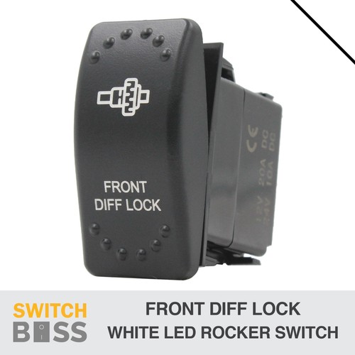 Front Diff Lock LASER ETCHED Rocker Switch - White LED 12v 24v Toggle ...
