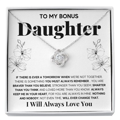 Bonus Daughter Necklace Birthday Graduation Christmas Gift Pendant for Step D...