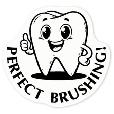 'Happy Tooth-Perfect Brushing' Clear Sticker Decals (DC052682)