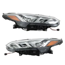 For 2020-2021-2022 Nissan Sentra Headlight Halogen Left+Right Side Clear Chrome