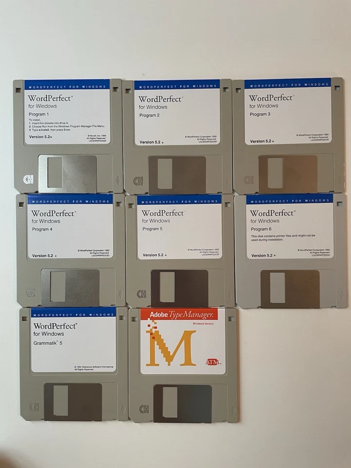 Wordrfect 5.2+ para Microsoft Windows - Procesador de textos Corel vintage Foto 3 de 4