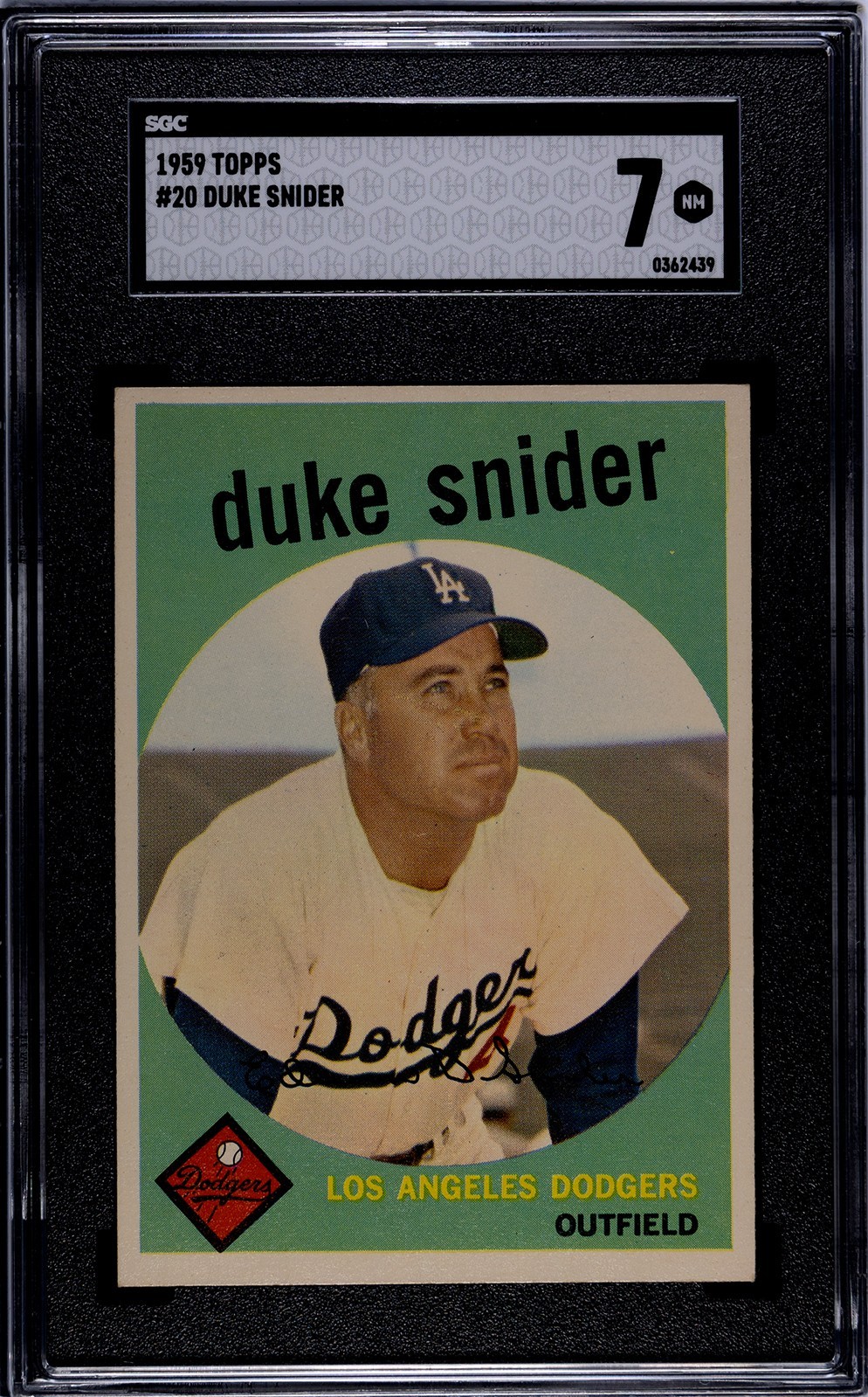 1959 Topps #20 Duke Snider SGC 7 Looks Nice