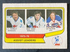 Assist Leaders 1976-77 O-Pee-Chee WHA #2 - J.C. Tremblay Marc Tardif Ulf Nilsson