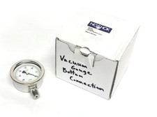 NoShok -30inHg 1/4 Inch NPT Bottom Connection 316 Tube  Socket Gauge 25-400 NOS