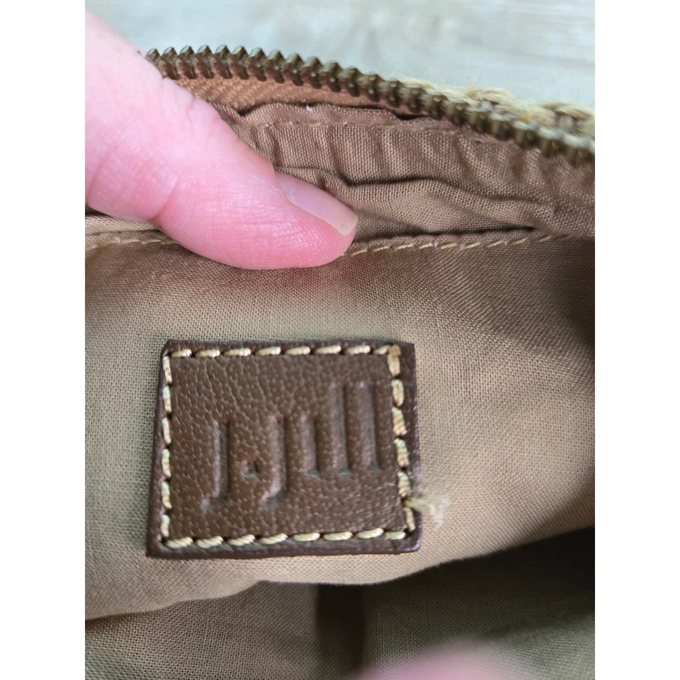 NUEVO SIN ETIQUETAS J. JILL Yute Marrón Azul Marino Naranja Rayas Muñequera Borla Costera Playa Foto 3 de 4