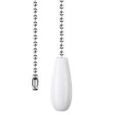 Fan Chain Extender, 12 Inch Wooden Pull Chain, Ceiling Light Accessory, White