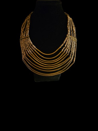 Tribal Necklace Beautifully Constructed With Metal And Stone Beads - Picture 11 of 14