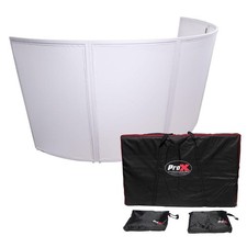 ProX XF-LUNA-WH 5 Panel Curved DJ Facade Booth White Frame w Carry Bag
