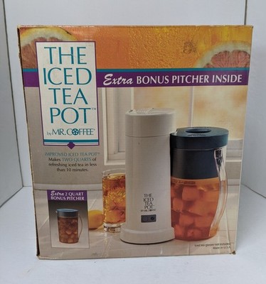 The Iced Tea Maker Pot Mr Coffee MODEL TM1P + 2 Quart Bonus Pitcher - NEW 1995