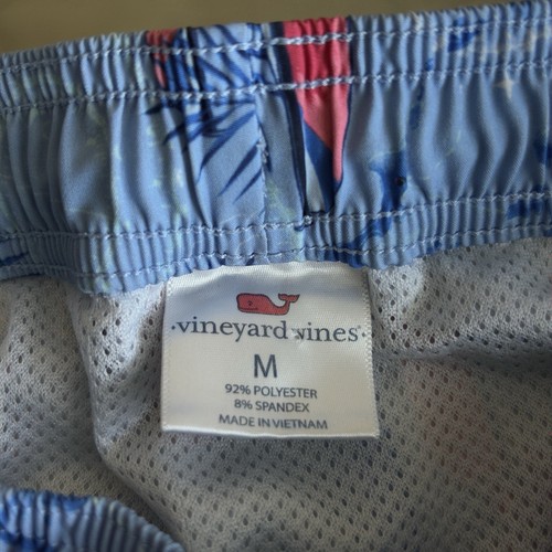 Vineyard Vines Swim Trunks Boys Size Medium Blue Sail Boats Lined Elastic Waist - Picture 4 of 4