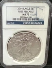 2014 Silver Eagle Dollar NGC MS70 FIRST RELEASES