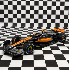  LOOSE Bburago 2023 F1 Formula One McLaren Lando Norris British GP Chrome 1/43