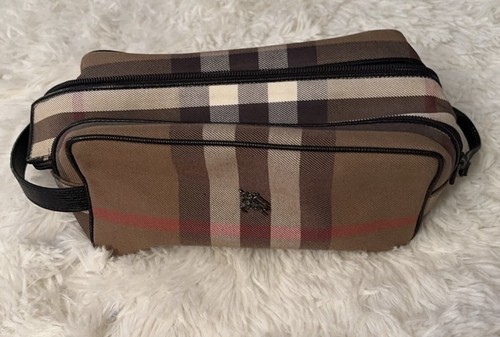 Burberry Nova Check Cosmetic Toiletry Bag Travel Makeup Organizer