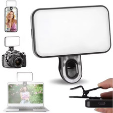 Mini Selfie Fill Light, 3 Modes Adjustable Brightness, Rechargeable Clip