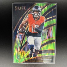 2025 Panini Select Nik Bonitto Broncos Club Level Prizm Green Shock  #167/699