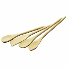 Chef Craft 4 Piece Natural Wooden Cooking / Mixing Kitchen Tool Spoon Set