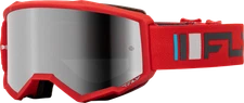 FLY RACING 37-51522 ZONE GOGGLE RED/CHARCOAL W/ SILVER MIRROR/SMOKE LENS