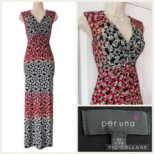 Maxi abito in jersey PER UNA - Taglia 10 viscosa elasticizzato lungo senza maniche scollo a V M&S