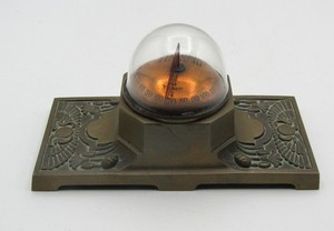 ANT. THERMO VANE DESK-TOP ART DECO THERMOMETER BY SCHAEFFER & BUDENBERG USA