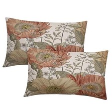 Vintage Floral Lumbar Pillow Covers 12x20 Botanical Rustic Flower Pattern