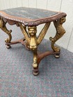67619 Elegant Figural Carved Coffee Table with Marble Top Winged Angels — photo 3