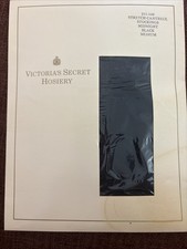 Victoria s Secret Hosiery Thigh High Midnight Black Cantrece Size Medium VTG New