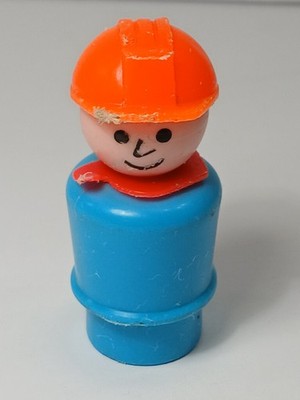 1977 Vtg Fisher Price Little People Figure Construction Worker Lift & Load Sets