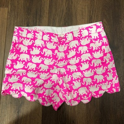 Lilly Pulitzer Buttercup Shorts Tusk Women Size 4 Sun Pink Elephants Preppy Cute