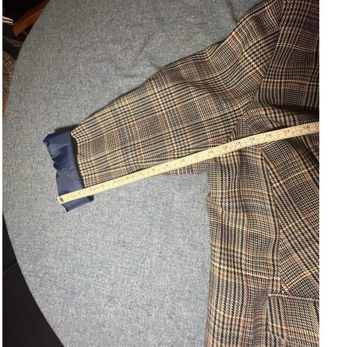 Calvin Klein Women's size 24 Plaid Tweed Blazer Jacket Navy Blue Plus Academia - 第 10/12 張圖片