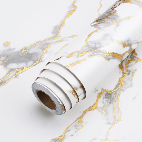 Thick White Marble Contact Paper for Countertops Waterproof Contact Paper Peel