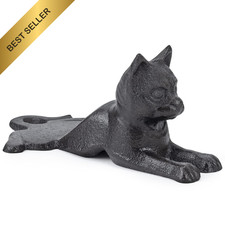 Earl Diamond Heavy Duty Cast Iron Cute Cat Door Stop Decorative Floor Wedge