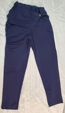 Vtg 80's Fantaseas Collection Pants Juniors Size L Harem Ruched Flap Pants Navy