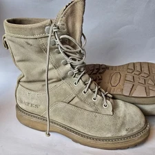 Bates Gore-Tex Combat Boots Vibram Sole Tan Suede 5W USGI Military Surplus Vtg