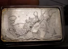 VINTAGE 1 TROY OZ SILVER BAR SANTA AND RAINDEER .999 FINE YCI RARE FIND