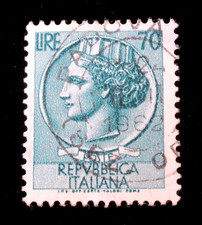 Italy Stamps Scott 786A Italia after Syracusean Coin70 Lire 1960 Used