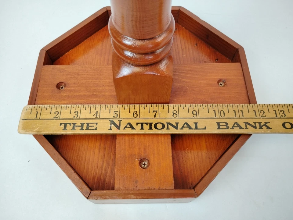 Suporte de madeira maciça feito à mão octógono planta samambaia 32" display abajur mesa - Imagem 3 de 4