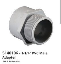  Case of 40  CANTEX 5140106 - 1-1/4" PVC Male Adapter PVC  Accessories