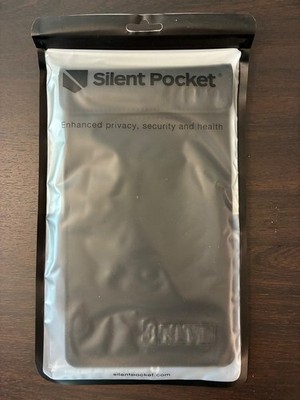 SLNT Silent Pocket Faraday  Phone Sleeve RF Shield EMF Black Nylon MEDIUM 