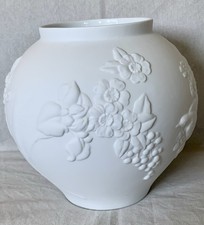 Hutschenreuther Leonard Paris schöne große Kugel Tulpen Vase Relief Paradiesvöge