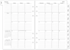 2026 Monthly Planner Refill, A5 Medium Planner Inserts for 6 Holes, 5.5"X8.5", J