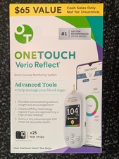 OneTouch Verio Reflect Starter Kit Value Pack w/ 25 Test Strips - New Exp 2030