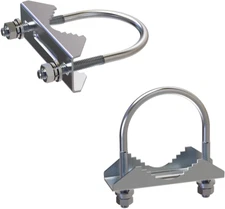 2 PCS Stainless Steel Antenna Mount Clamp U-Bolt Mounting Hardware（All Nuts and