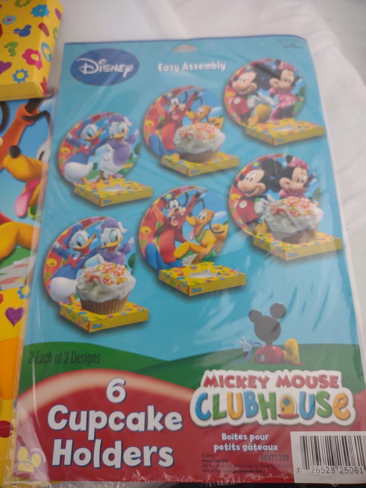 Lot of 6 Disney Mickey Mouse Clubhouse Cupcake Holder Kid's Party - Image 3 of 4